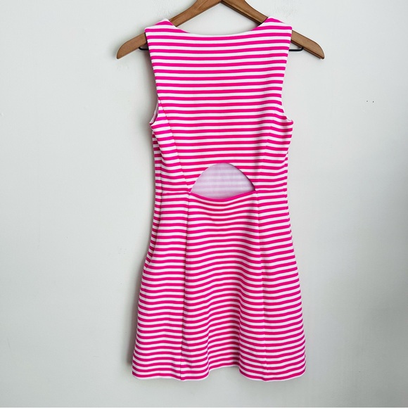 Lilly Pulitzer Whiting Hotty Pink Ottoman Stripe Cut Out Jersey Shift Dress XS - Picture 3 of 6